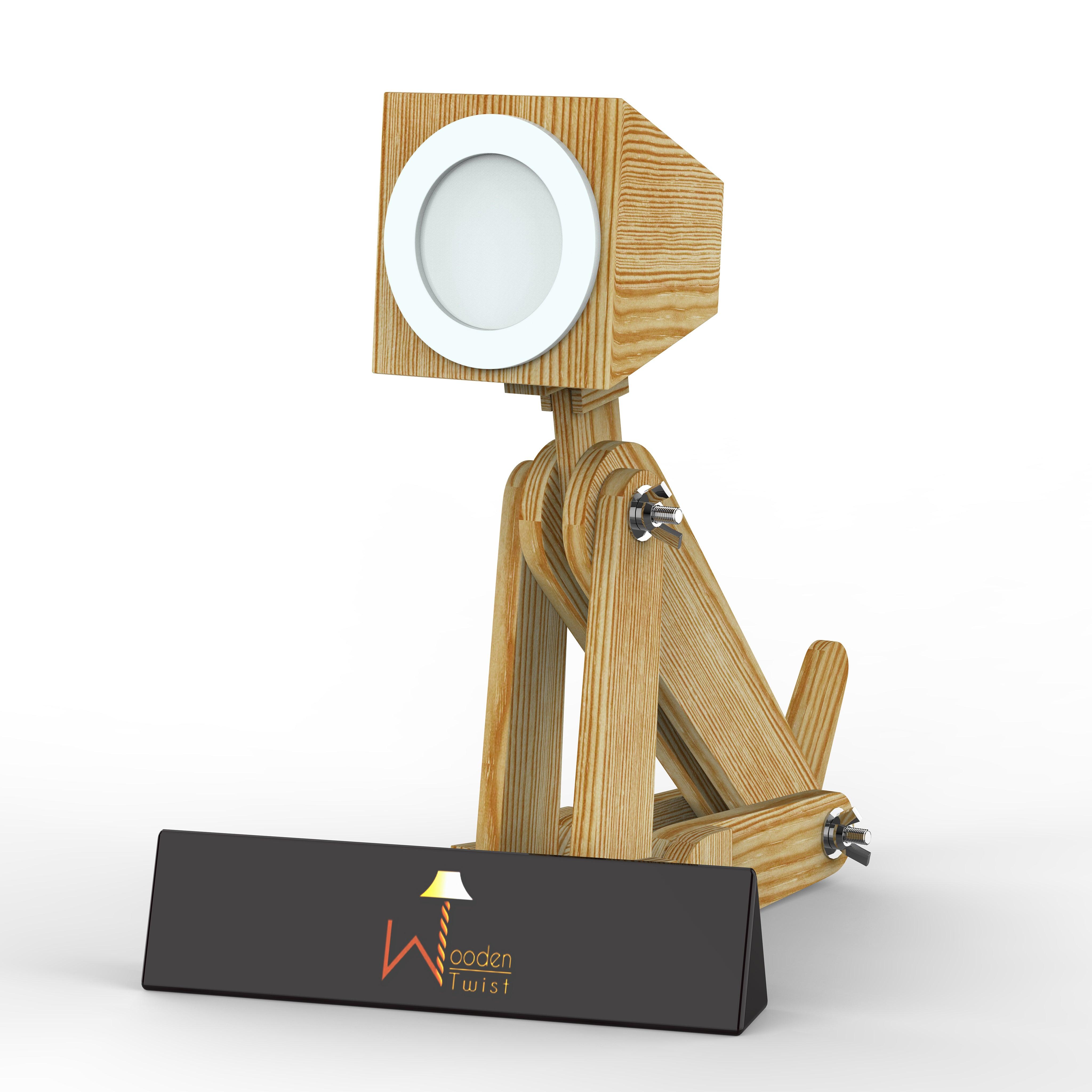 Wooden Dog Shaped LED Lamp (Pinewood) - WoodenTwist