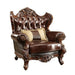 Wide Tufted Leatherette Arm Sofa (Dark Brown) - WoodenTwist
