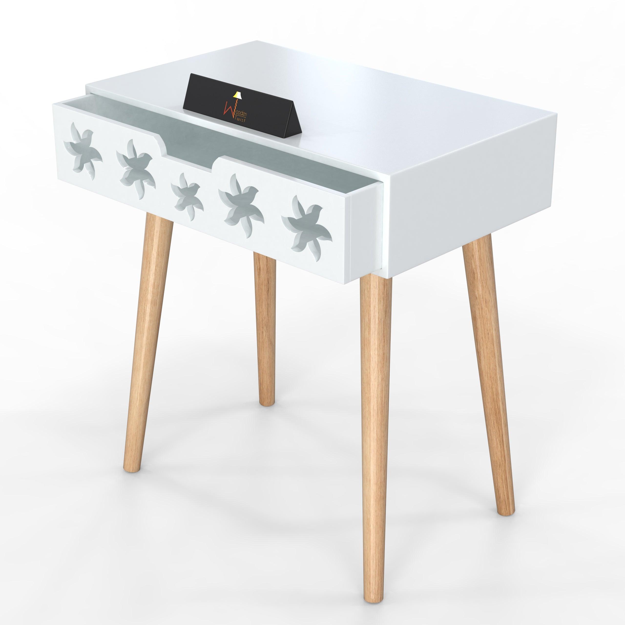 Estrella Wooden Bedside Table With Storage Drawer Nightstand - WoodenTwist