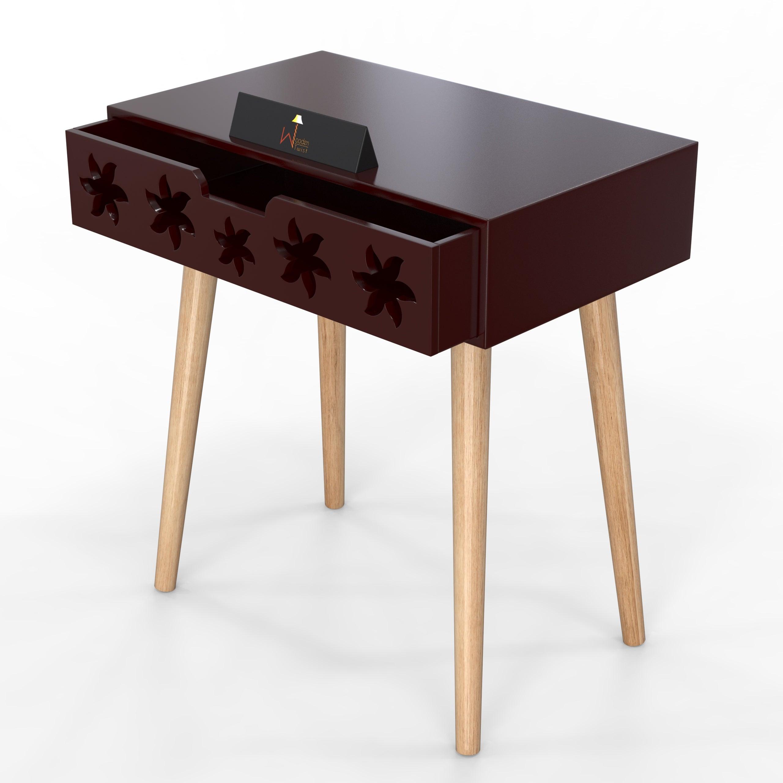 Estrella Wooden Bedside Table With Storage Drawer Nightstand - WoodenTwist