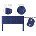 Modern Upholstered Platform Queen Size Bed (Teak Wood, Blue) - WoodenTwist