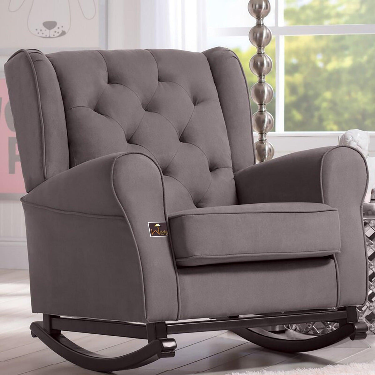 Emma Wooden Rocking Chair in Graphite