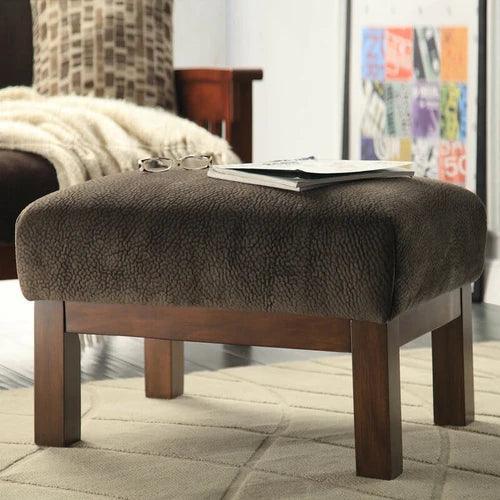 Encinal Wide Linen Lounge Armchair with Footrest - WoodenTwist