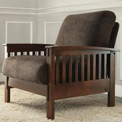 Encinal Wide Linen Lounge Armchair with Footrest - WoodenTwist