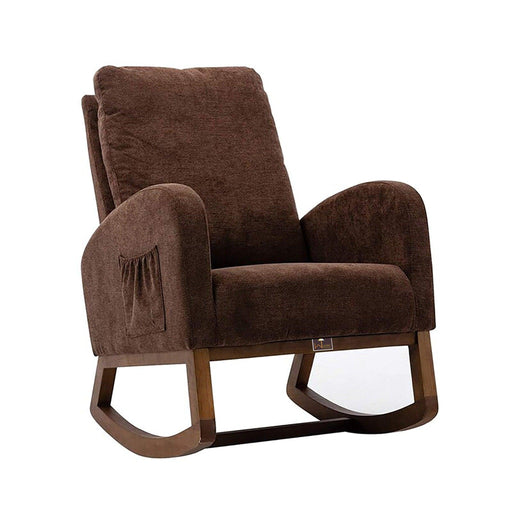 Wooden Glider Rocking Chair (Brown) - WoodenTwist