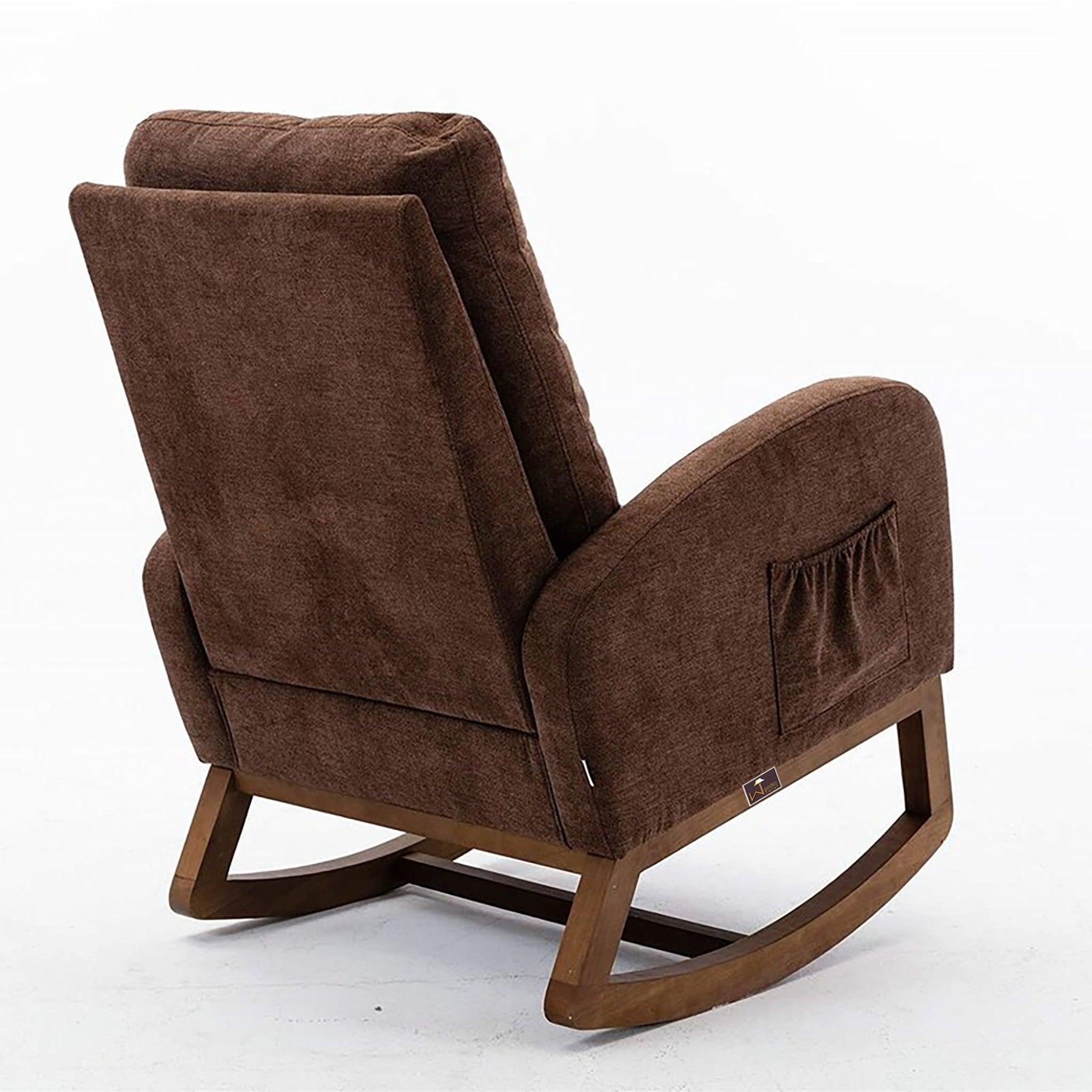 Wooden Glider Rocking Chair (Brown) - WoodenTwist