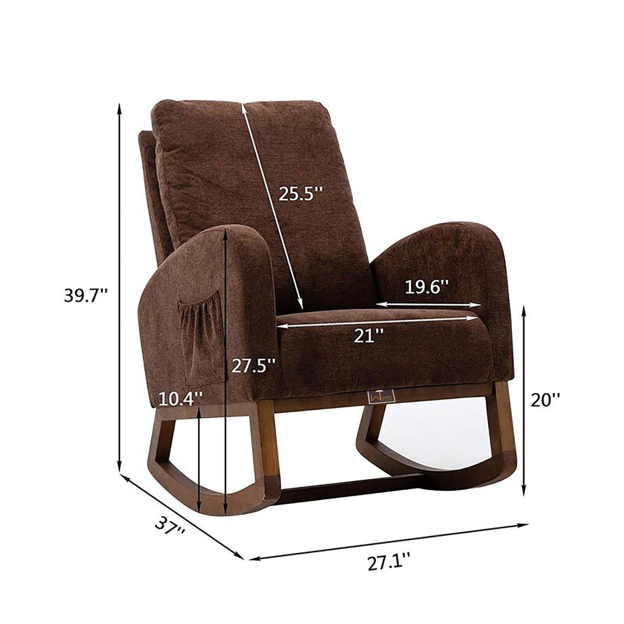 Wooden Glider Rocking Chair (Brown) - WoodenTwist