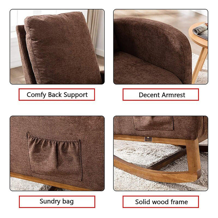 Buy Wooden Glider Rocking Chair (Brown) Online at woodentwist — WoodenTwist