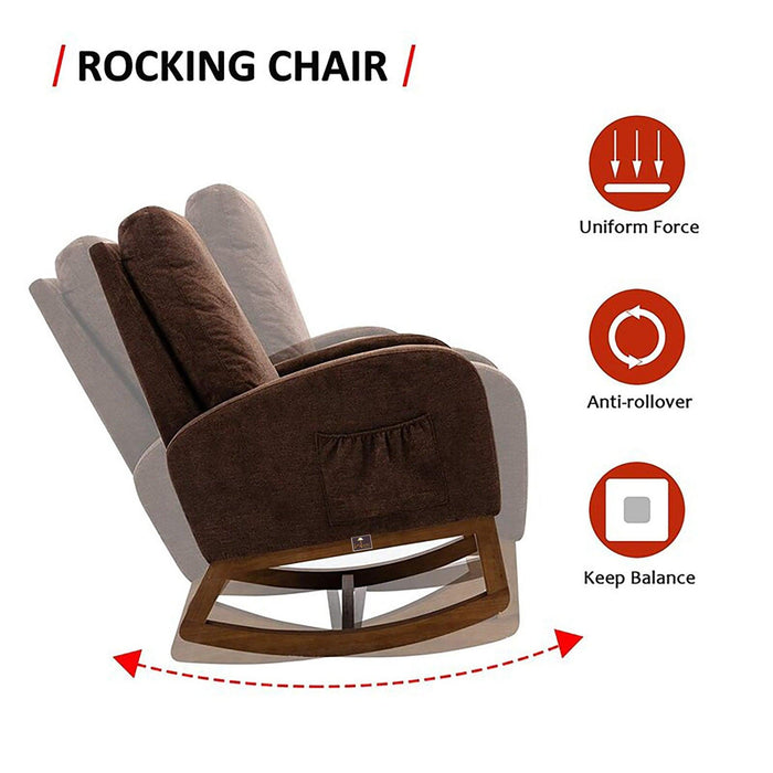 Wooden Glider Rocking Chair (Brown) - WoodenTwist