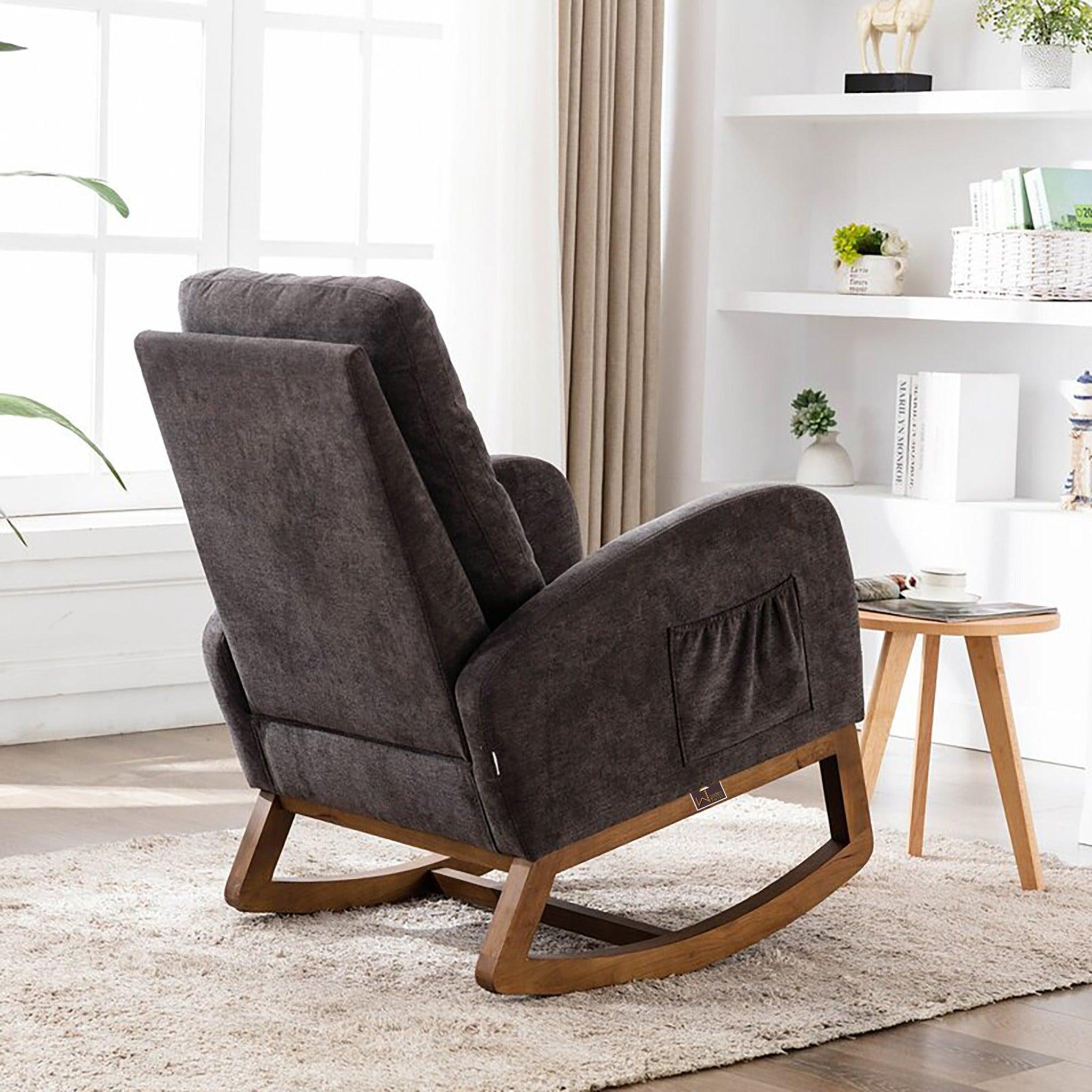 Wooden Glider Rocking Chair (Grey) - WoodenTwist