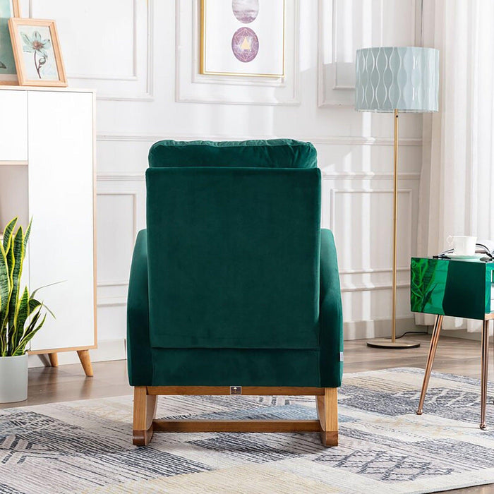 Buy Wooden Glider Rocking Chair (Green) Online at woodentwist — WoodenTwist