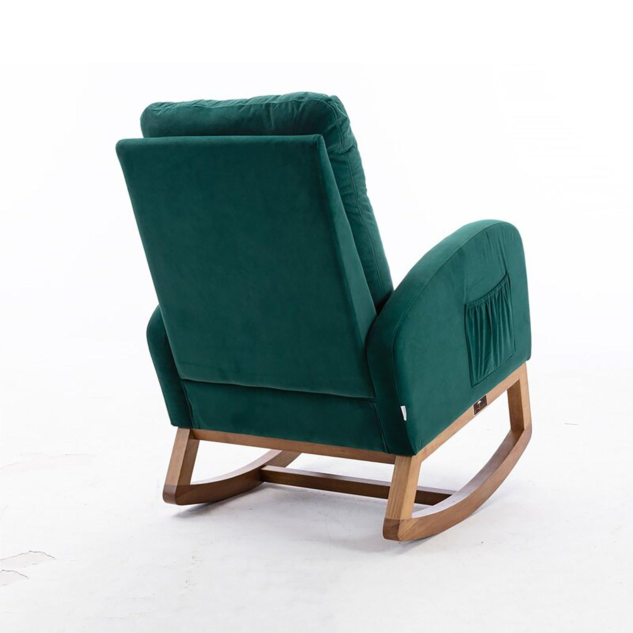 Wooden Glider Rocking Chair (Green) - WoodenTwist