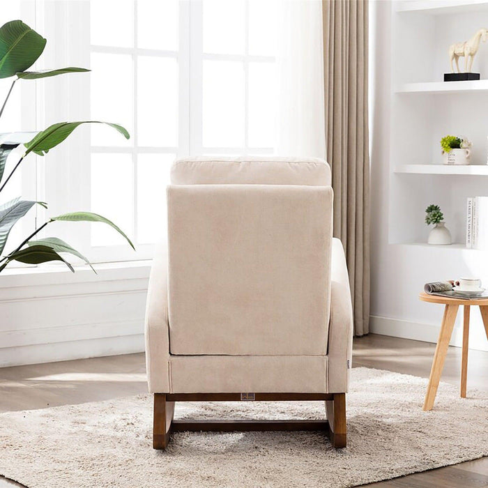 Buy Wooden Glider Rocking Chair (Beige) Online at woodentwist — WoodenTwist