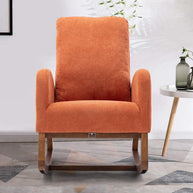 Wooden Glider Rocking Chair (Orange) - WoodenTwist