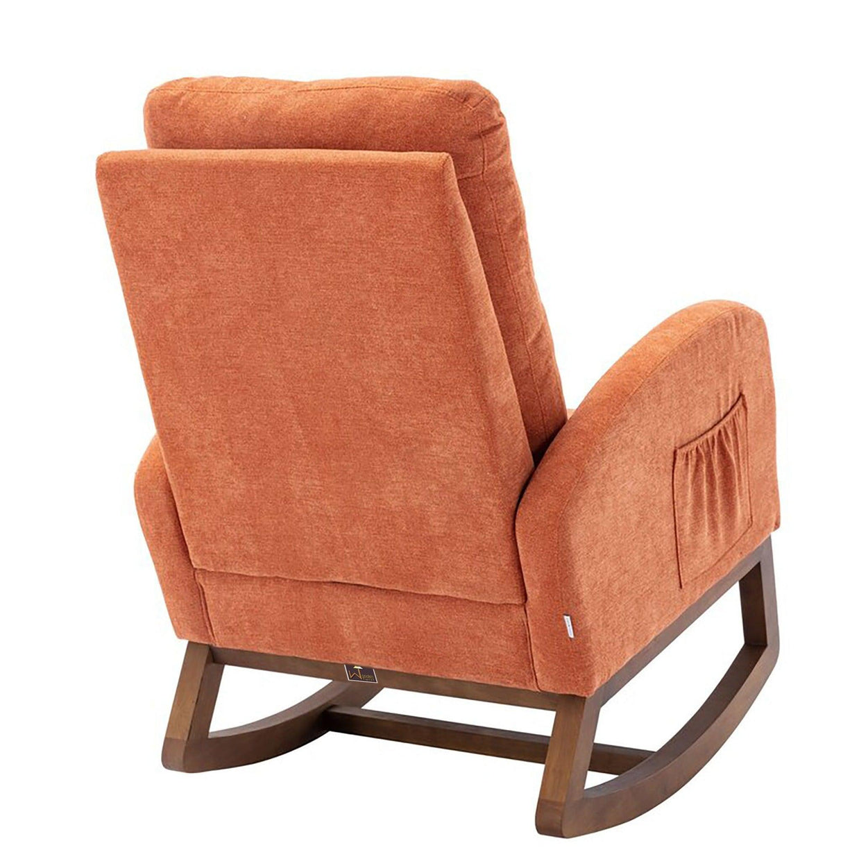 Wooden Glider Rocking Chair (Orange) - WoodenTwist