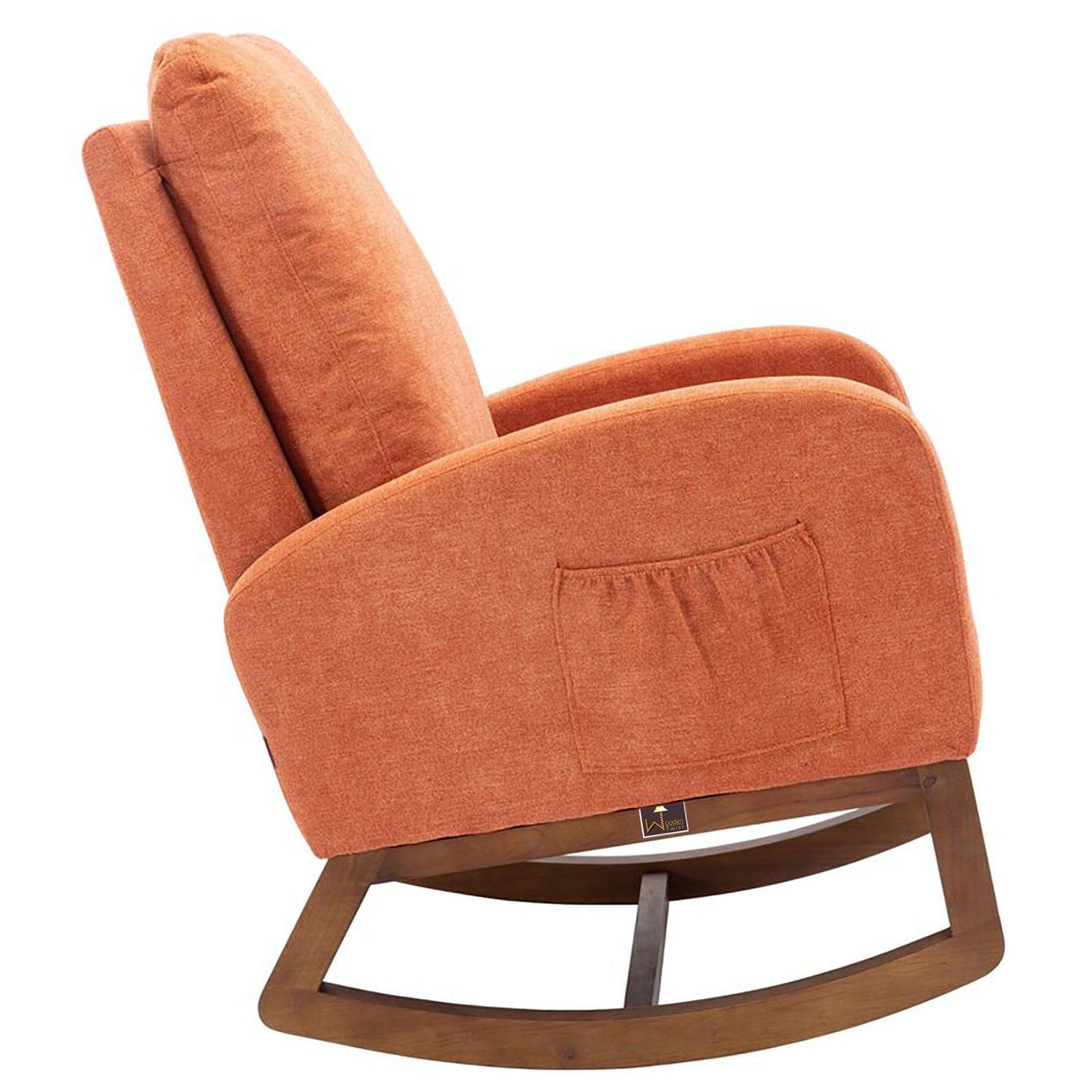 Wooden Glider Rocking Chair (Orange) - WoodenTwist