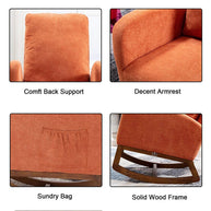 Wooden Glider Rocking Chair (Orange) - WoodenTwist