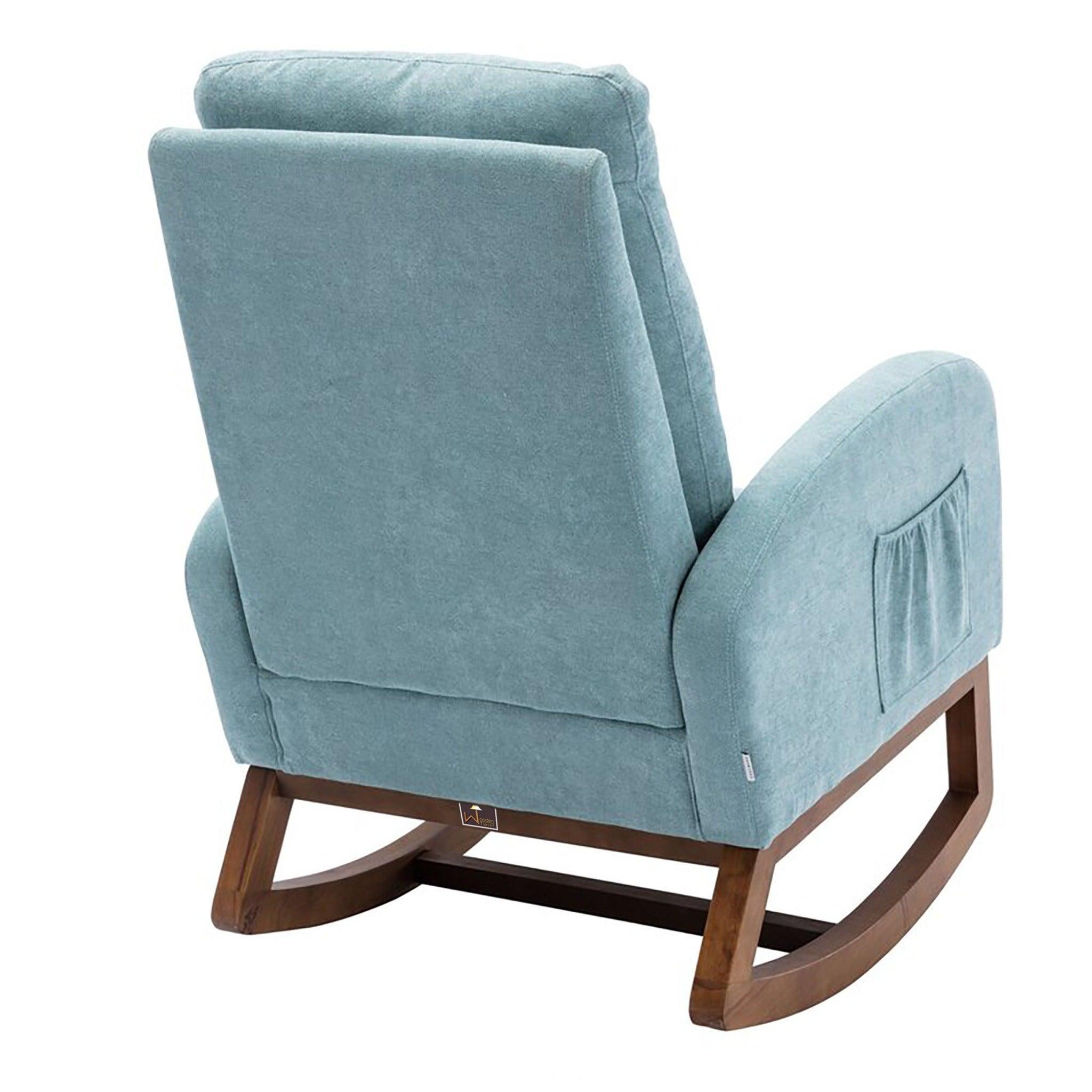 Wooden Glider Rocking Chair (Blue) - WoodenTwist