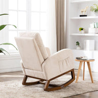 Wooden Glider Rocking Chair (Beige) - WoodenTwist