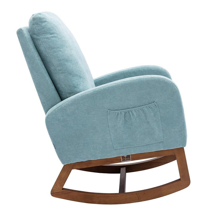 Buy Wooden Glider Rocking Chair (Blue) Online at woodentwist — WoodenTwist