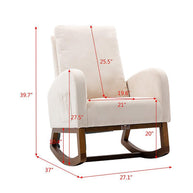 Wooden Glider Rocking Chair (Beige) - WoodenTwist