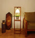 Euphoria Wooden Floor Lamp with Brown Base and Beige Fabric Lampshade - WoodenTwist