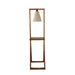 Euphoria Wooden Floor Lamp with Brown Base and Beige Fabric Lampshade - WoodenTwist