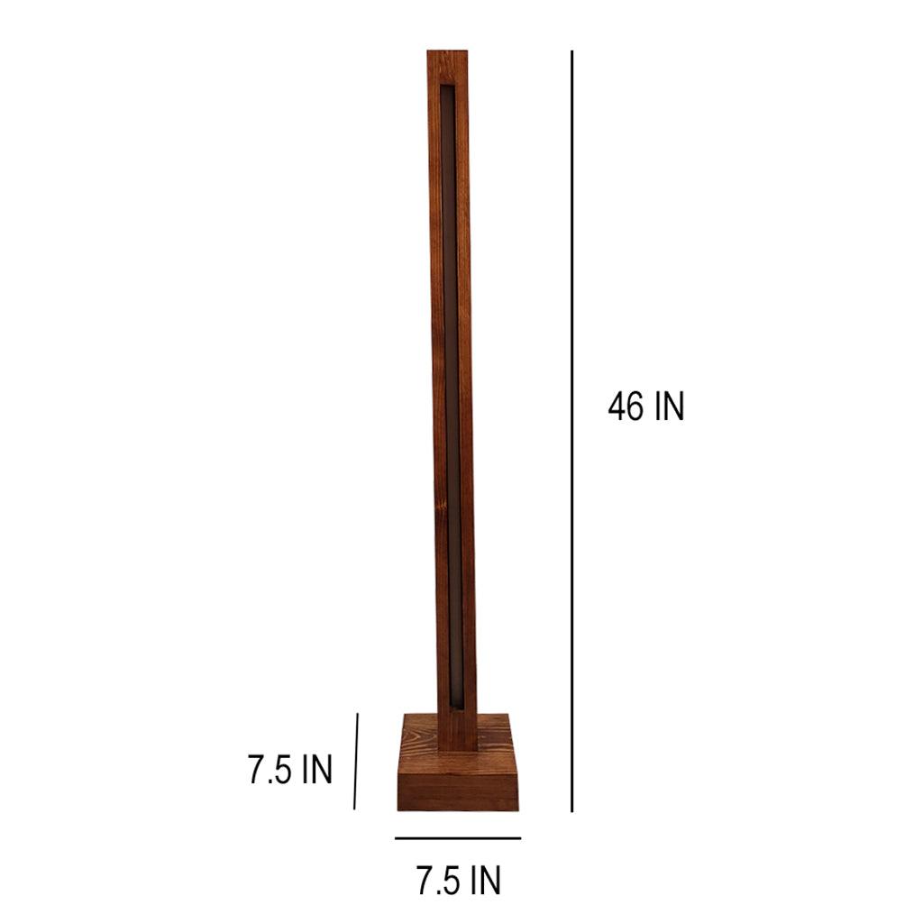 Excalibur LED Wooden Floor Lamp With Brown Base - WoodenTwist