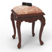 Classy Hand Carved Teak Wood Stool in Premium Fabric - WoodenTwist