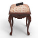 Classy Hand Carved Teak Wood Stool in Premium Fabric - WoodenTwist