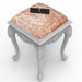 Classy Hand Carved Teak Wood Stool in Premium Fabric - WoodenTwist