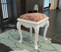 Classy Hand Carved Teak Wood Stool in Premium Fabric - WoodenTwist