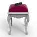 Hand Carved Teak Wood Premium Stool in Velvet Maroon - WoodenTwist