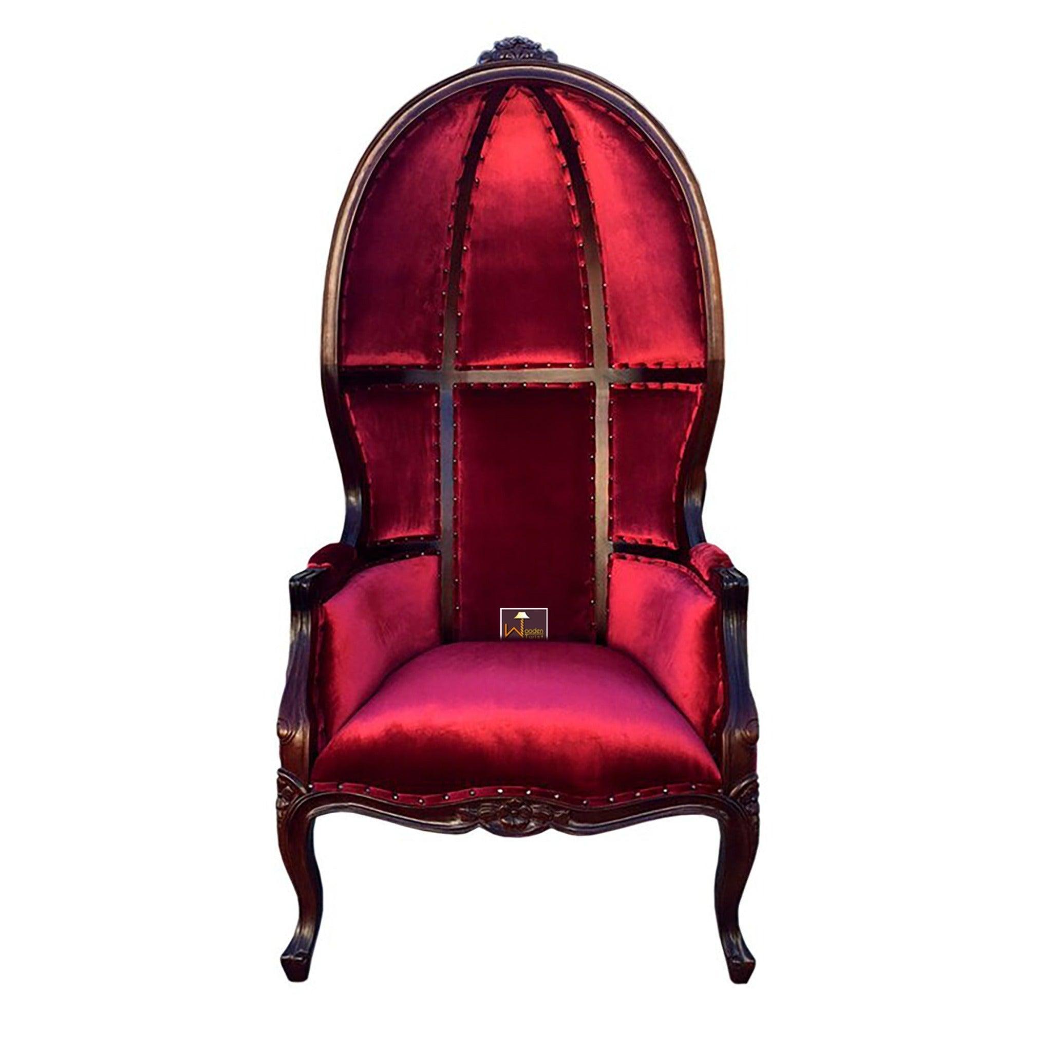 Wooden Handicraft Victoire Balloon Chair (Walnut Finish) - WoodenTwist