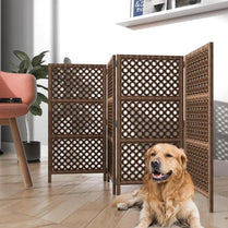 Pet Safety Gate Dogs Room Divider Separator Wooden Partition - WoodenTwist