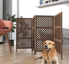 Pet Safety Gate Dogs Room Divider Separator Wooden Partition - WoodenTwist