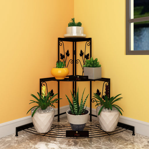 3 Tier Plant Stand Flor Corner Shelf - WoodenTwist