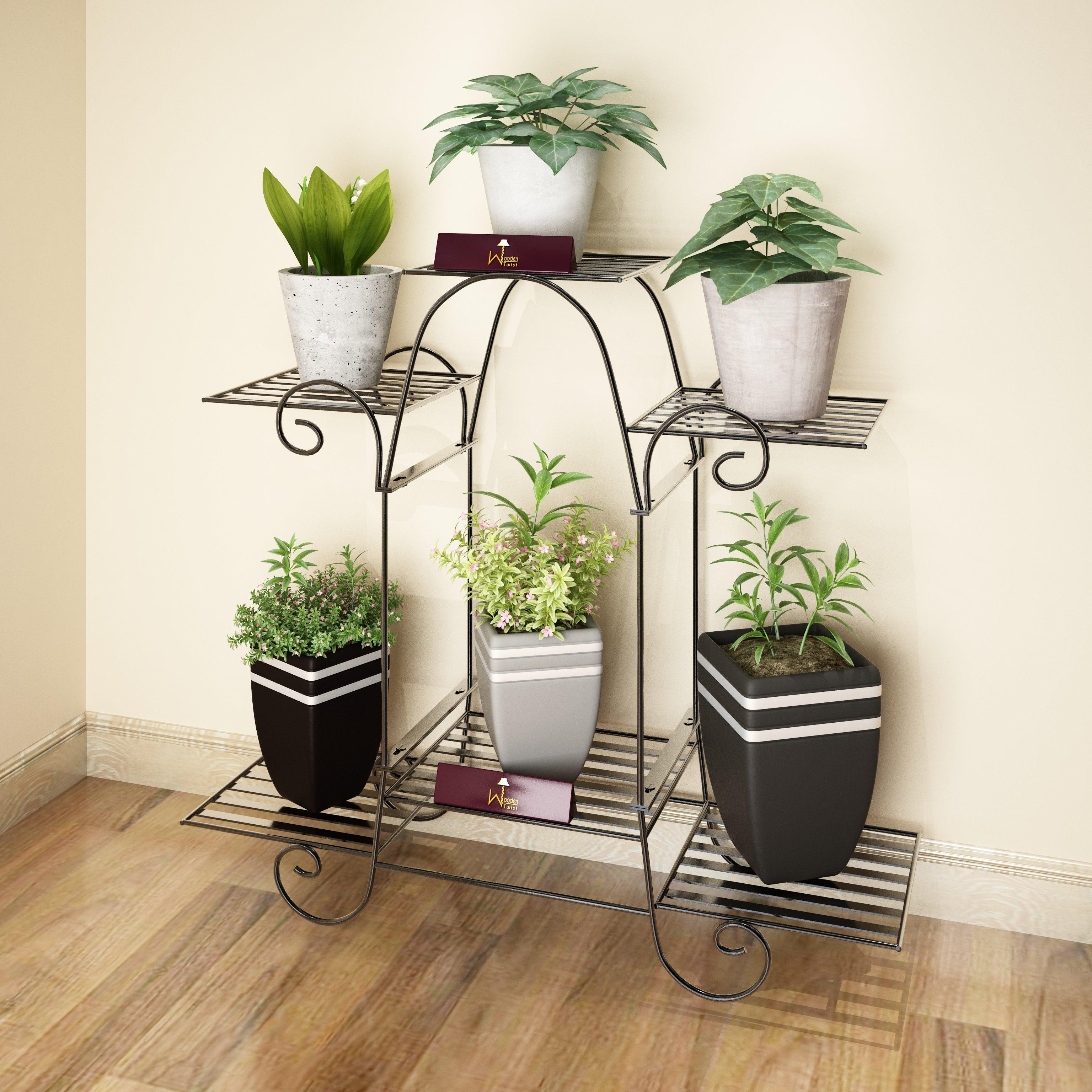 6 Tier Plant Stands, Flower Pot Holder Shelf - WoodenTwist