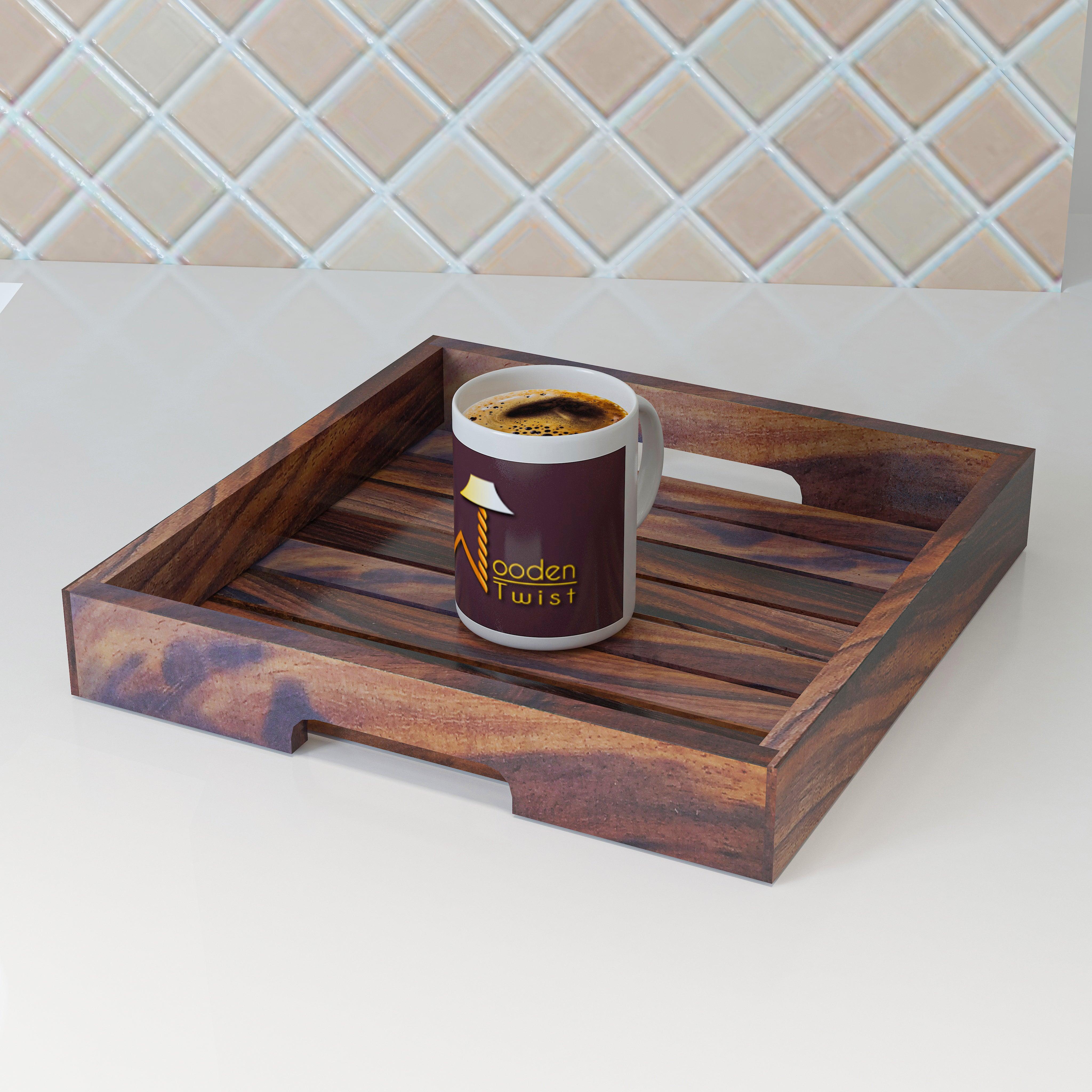 Cuadrado Sheesham wood Serving Tray - WoodenTwist