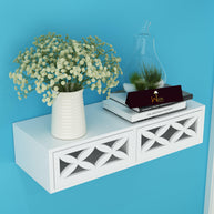 Exclusively Launched Engineered Wood Wall Shelf with Drawer - WoodenTwist