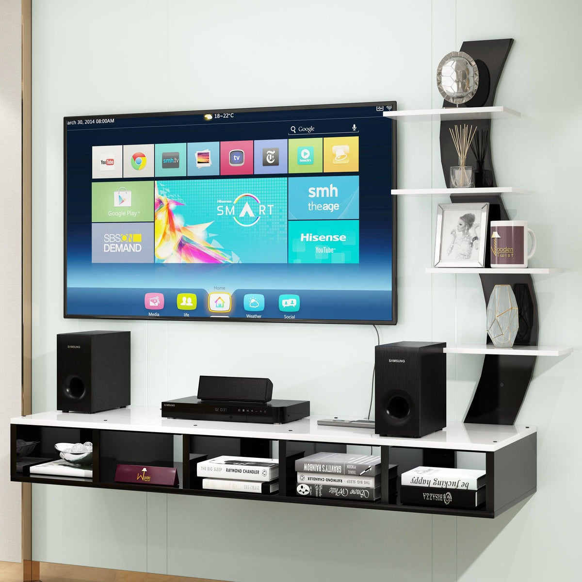 A stylish home for a 42-inch TV and everything under it