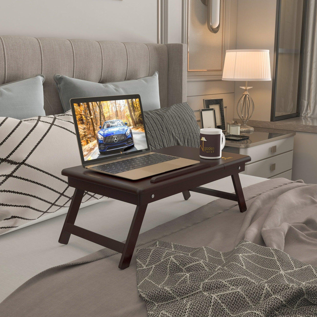 Wooden High Quality Laptop Table Foldable Laptop Table - WoodenTwist