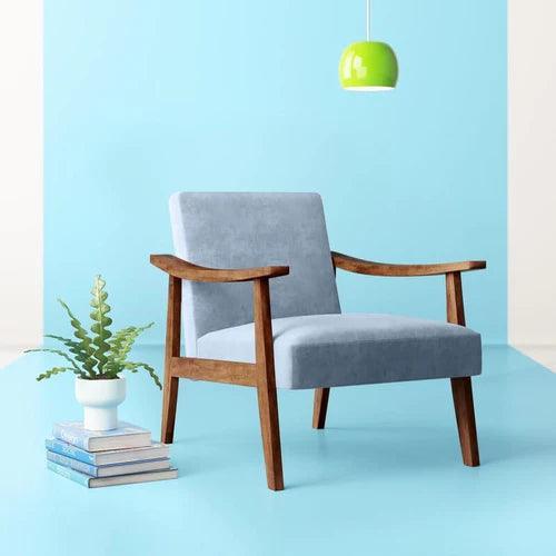 Modern Fletcher Wide Armchair In Teak Wood (Honey Finish) - WoodenTwist