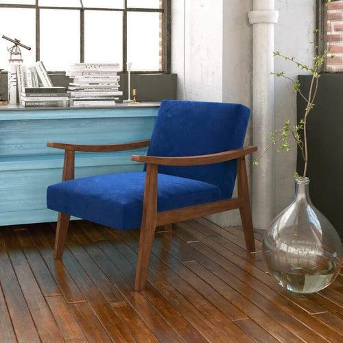 Modern Fletcher Wide Armchair In Teak Wood (Honey Finish) - WoodenTwist