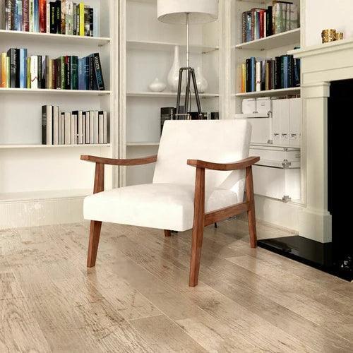 Modern Fletcher Wide Armchair In Teak Wood (Honey Finish) - WoodenTwist