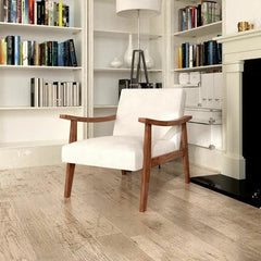 Modern Fletcher Wide Armchair In Teak Wood (Honey Finish) - WoodenTwist