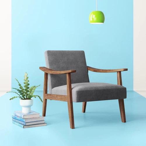 Modern Fletcher Wide Armchair In Teak Wood (Honey Finish) - WoodenTwist