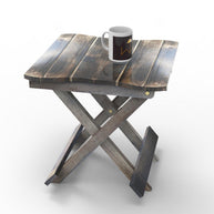 Wooden Twist Handmade Design Folding Mango Wood End Table For Living Room - WoodenTwist
