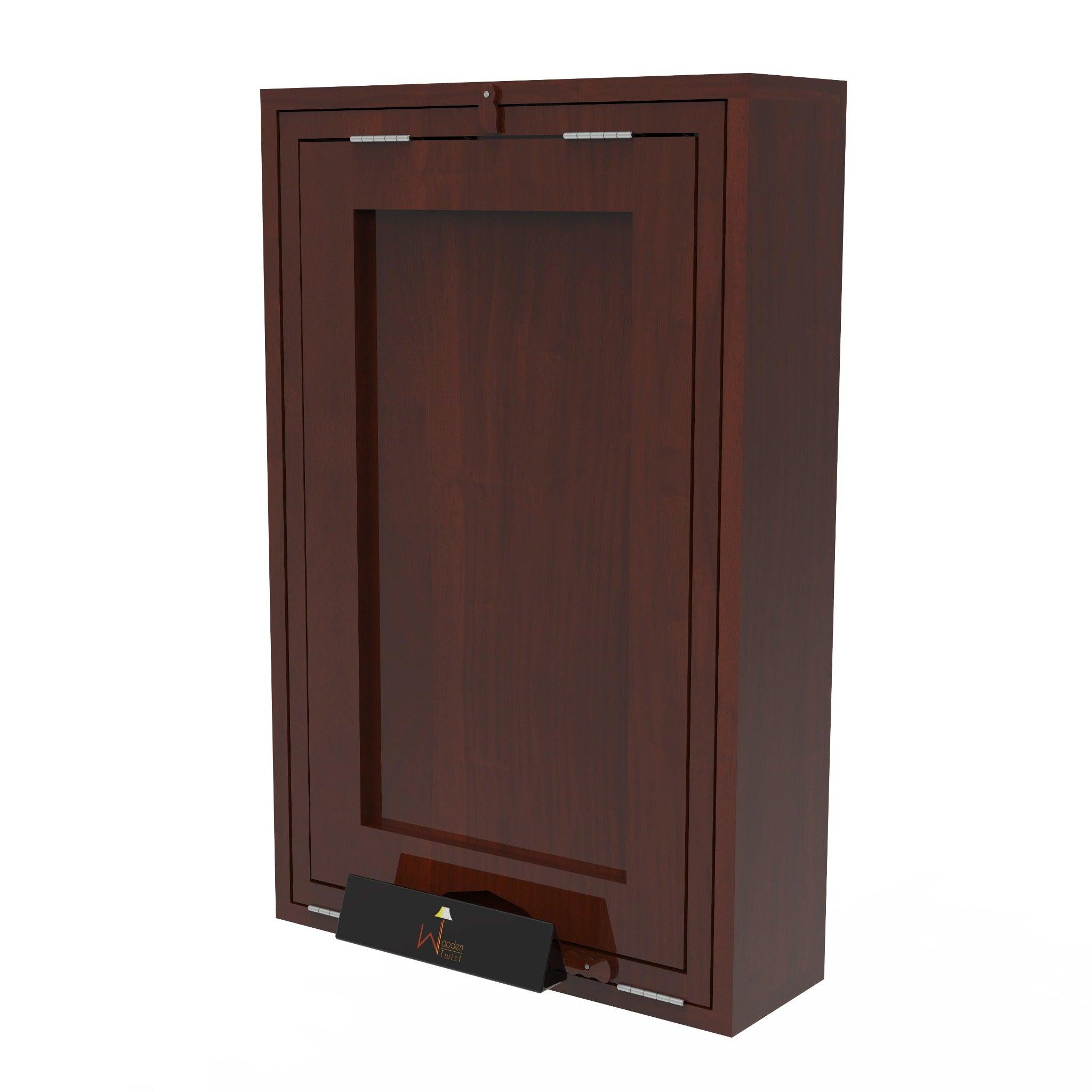 Teak Wood Foldable Wall Mounted Study Table (Finish Honey) - Detail View 6
