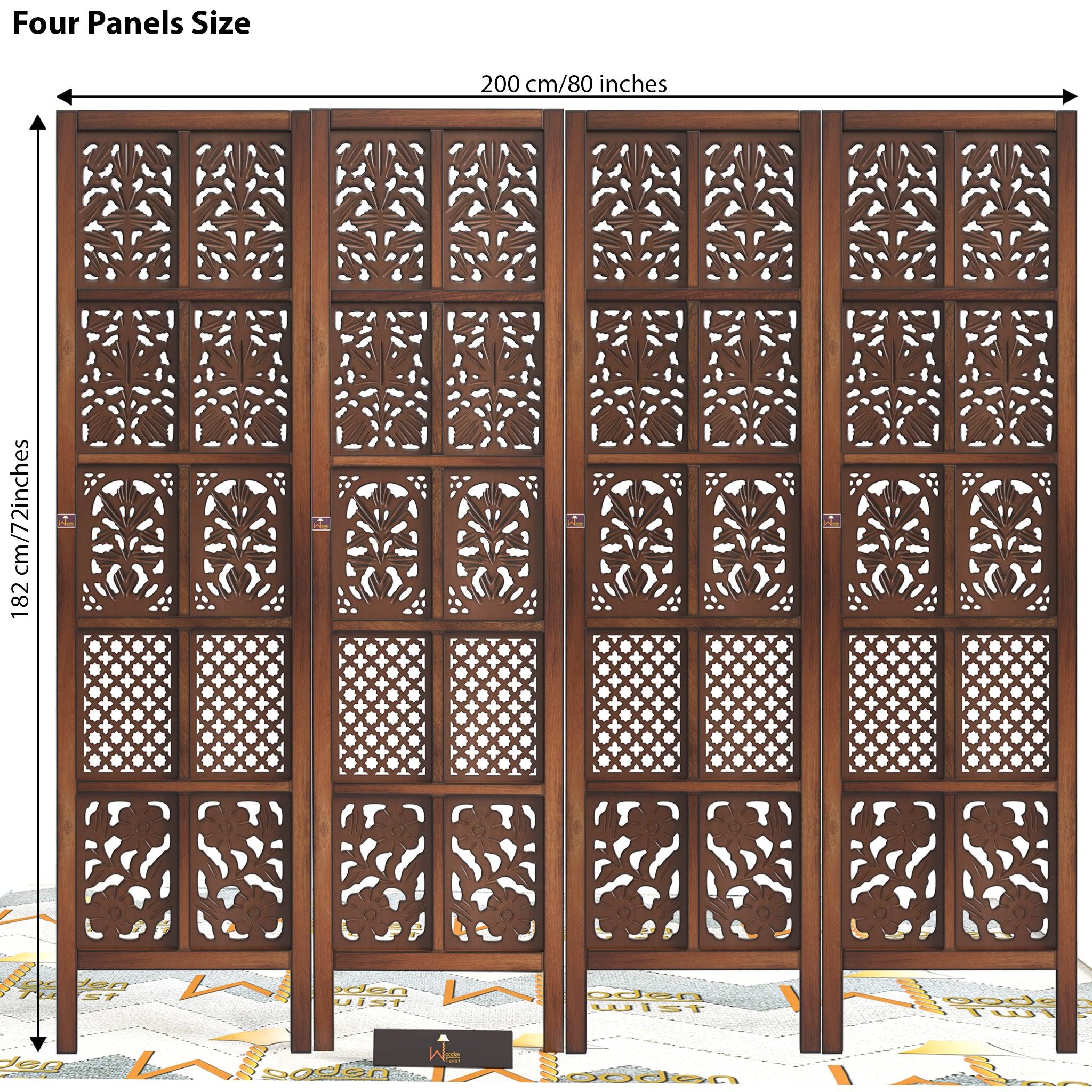 Wooden Room Divider/Wood Separator/Office Furniture/Wooden Partition 3 Panel - WoodenTwist